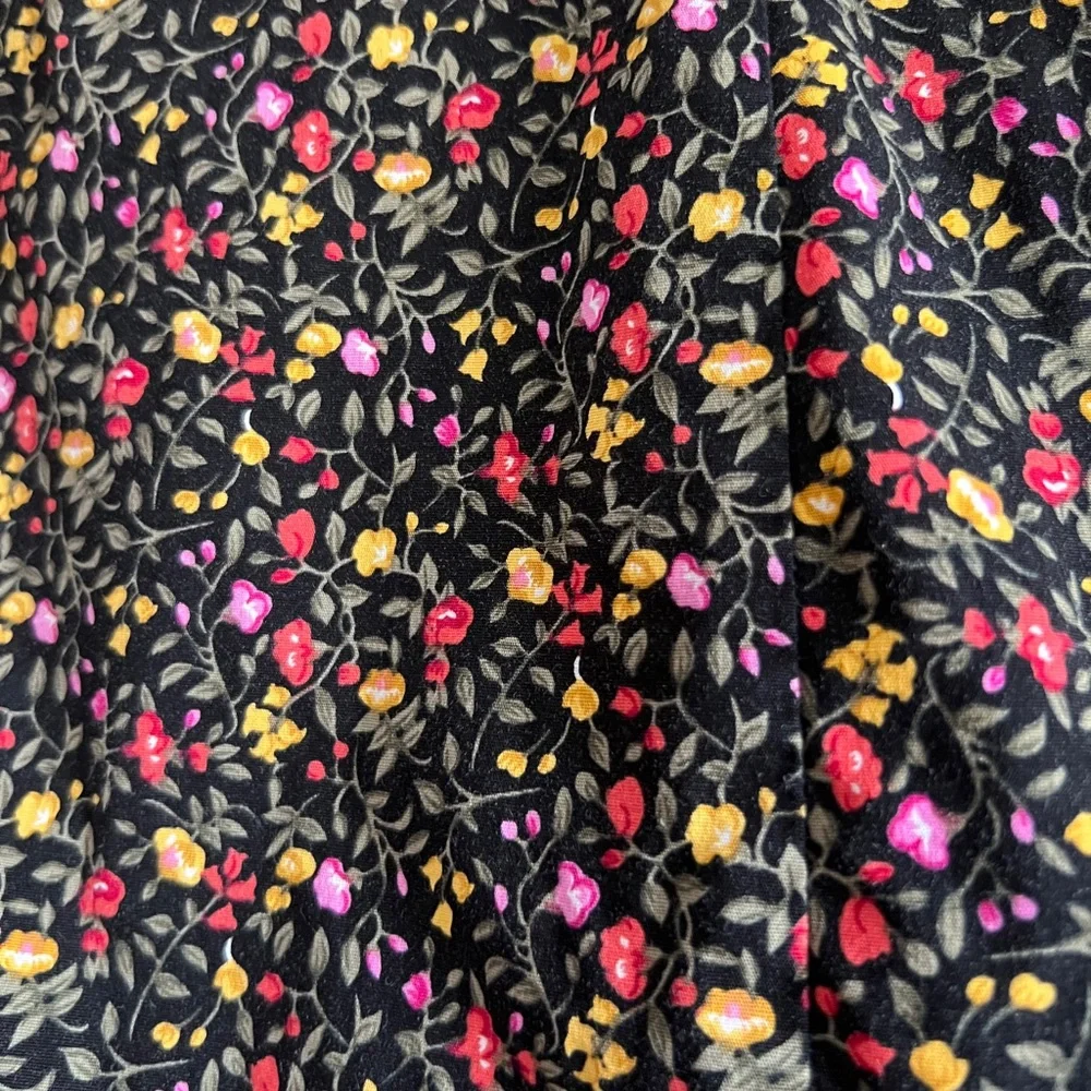 Vintage 90’s Betsy Lauren - ditsy floral print on black mini dress - size 10 - Picture 3 of 14
